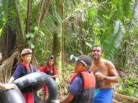 Last instructions to all kids and parents before entering the river for fun Cave Tubing