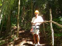 Walking to the begiining of the zip line excursion