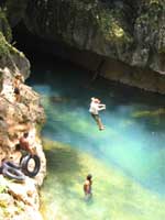 Belize River plunge entrance